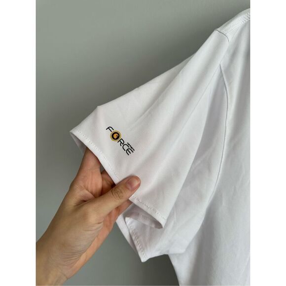 carhartt force women’s v neck scrub short sleeve top white pockets size 2X - Picture 3 of 9